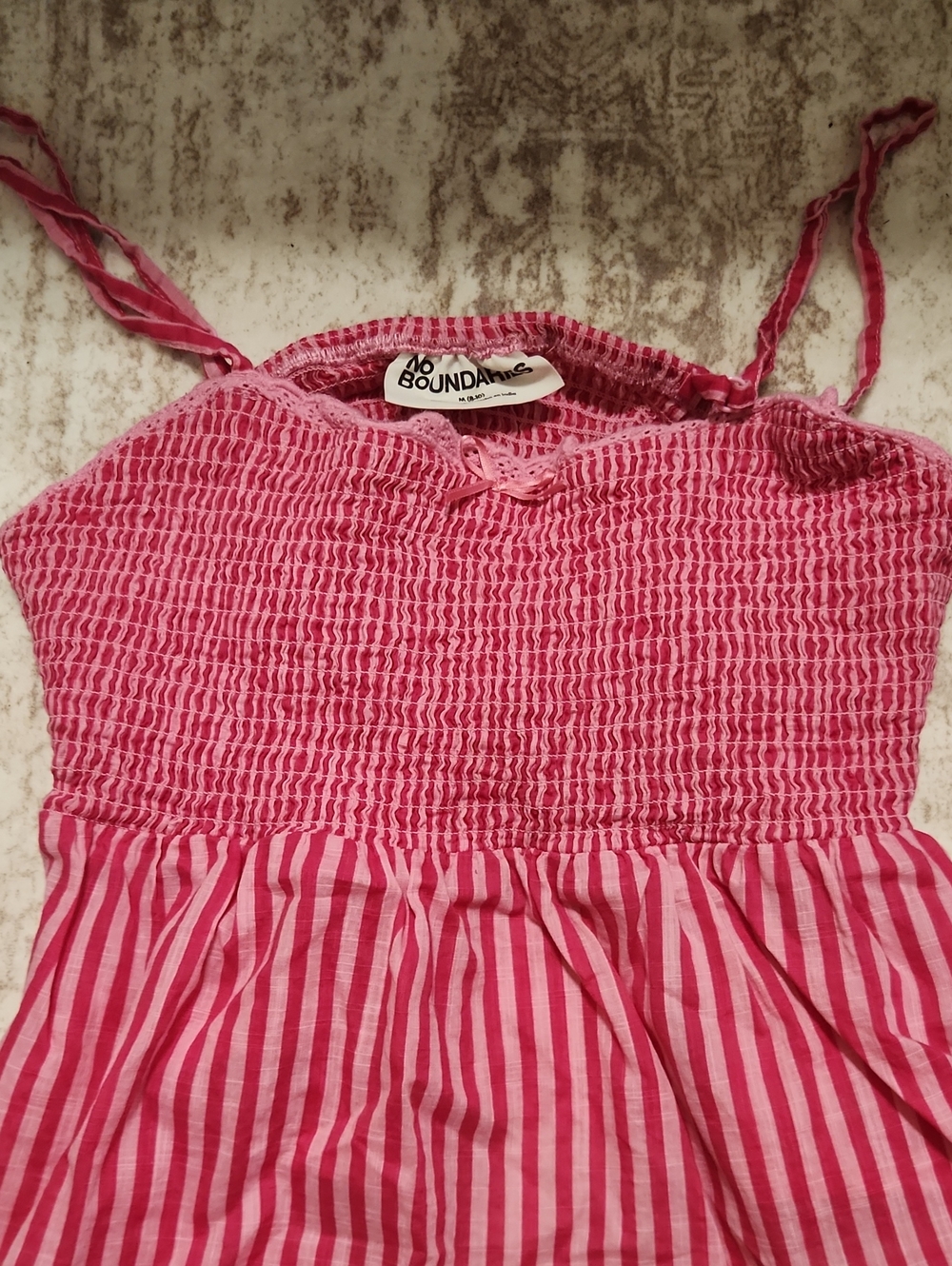No Boundaries Hot Pink Striped Spaghetii Straped Tank Top